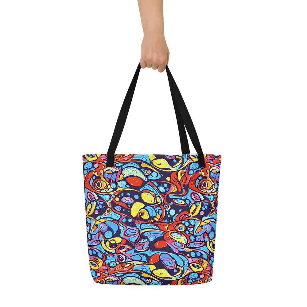 Neon Biomorph on Large Tote Bag W/ Pocket — Front