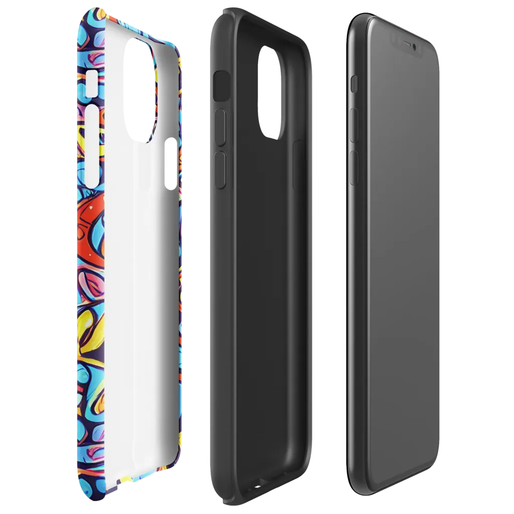 Neon Biomorph on Tough Case for iPhone® — Right