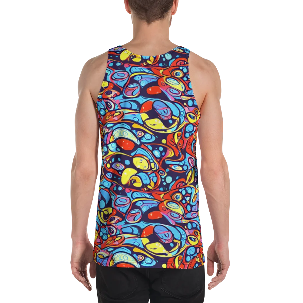 Neon Biomorph on Men's Tank Top — Back