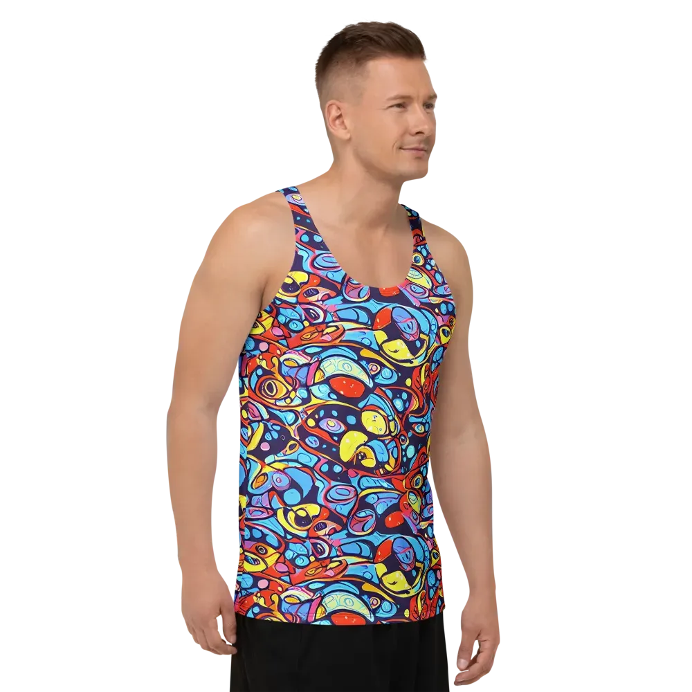 Neon Biomorph on Men's Tank Top — Right Front