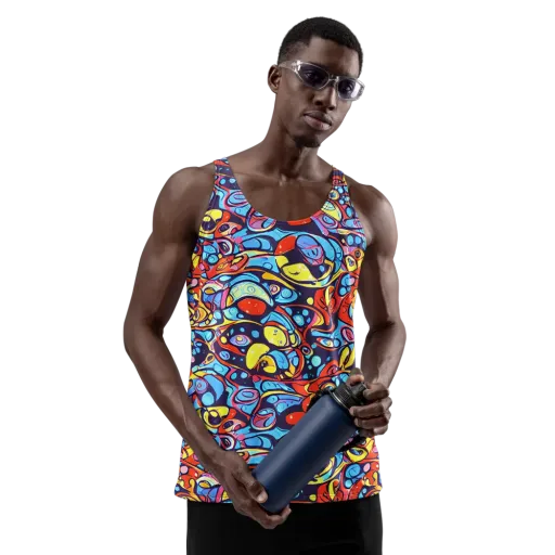 Neon Biomorph on a Men's Tank Top