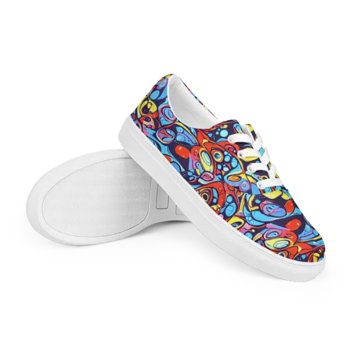 Neon Biomorph on a Men's Lace-Up Canvas Shoes