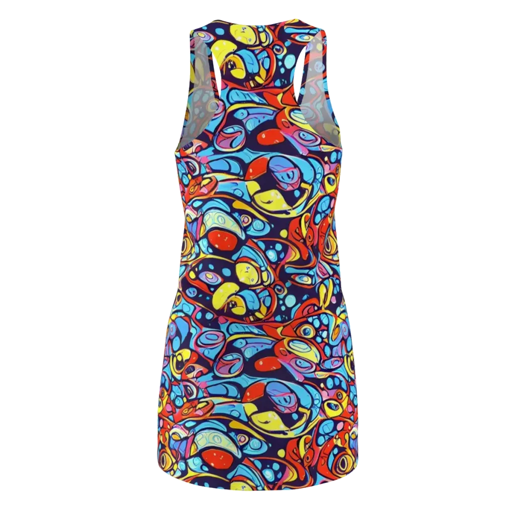 Neon Biomorph on Racerback Dress — Back