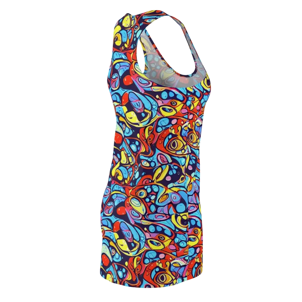 Neon Biomorph on Racerback Dress — Back Side