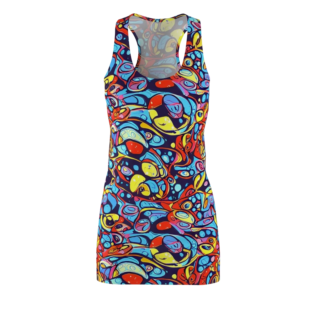 Neon Biomorph on Racerback Dress — Front