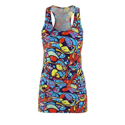 Neon Biomorph on a Racerback Dress