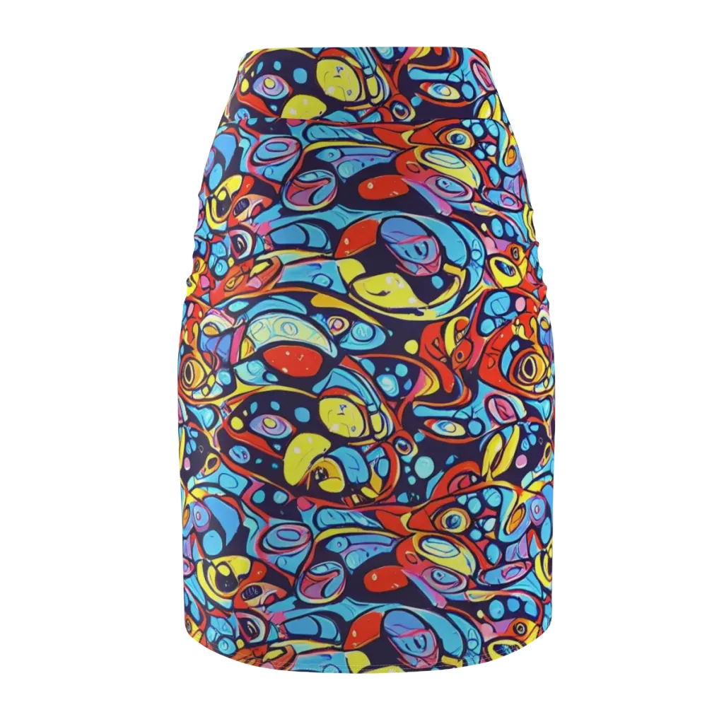 Neon Biomorph on Pencil Skirt — Back