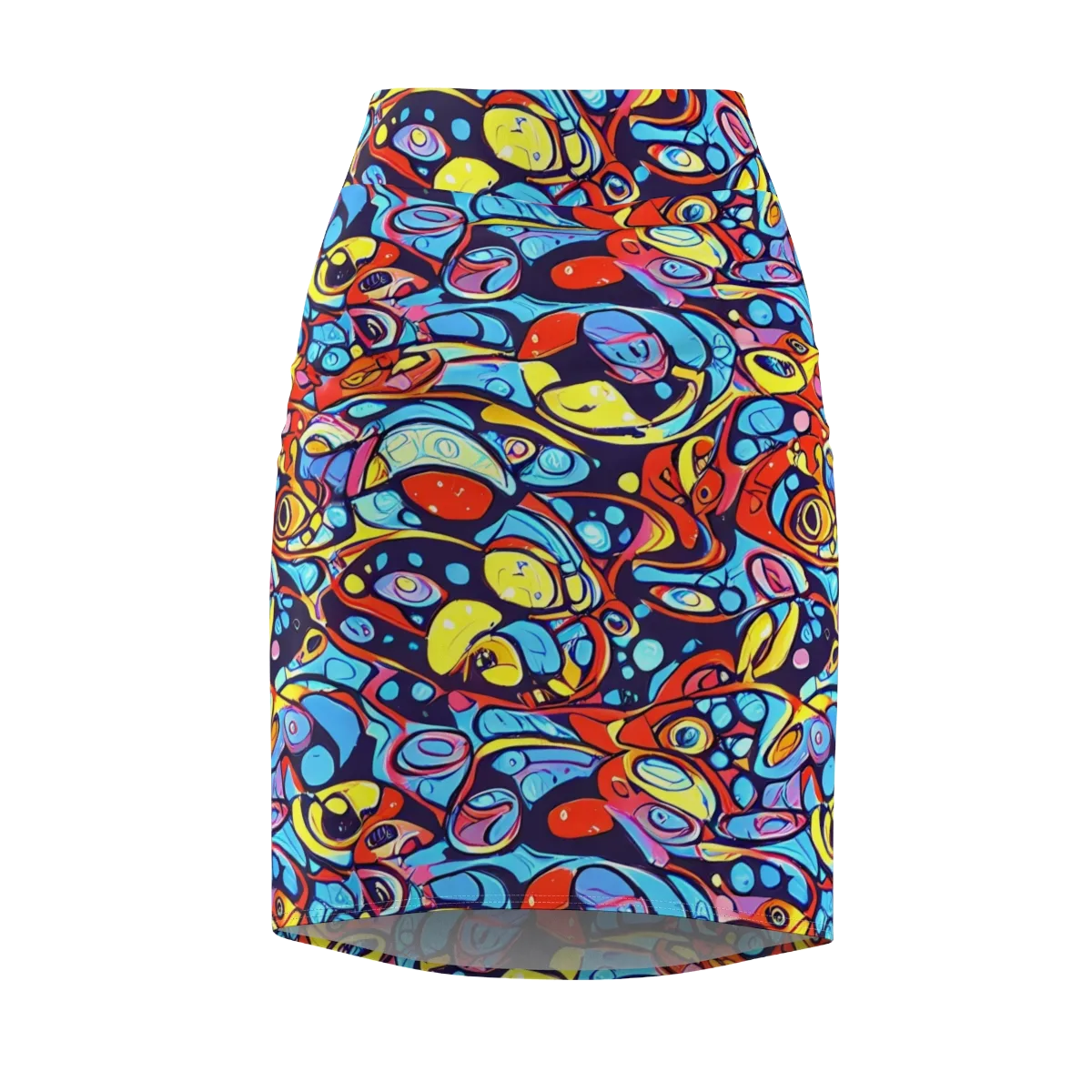 Neon Biomorph on Pencil Skirt — Front