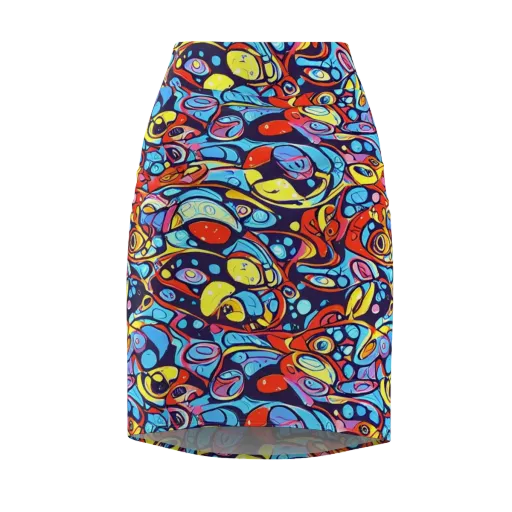 Neon Biomorph on a Pencil Skirt