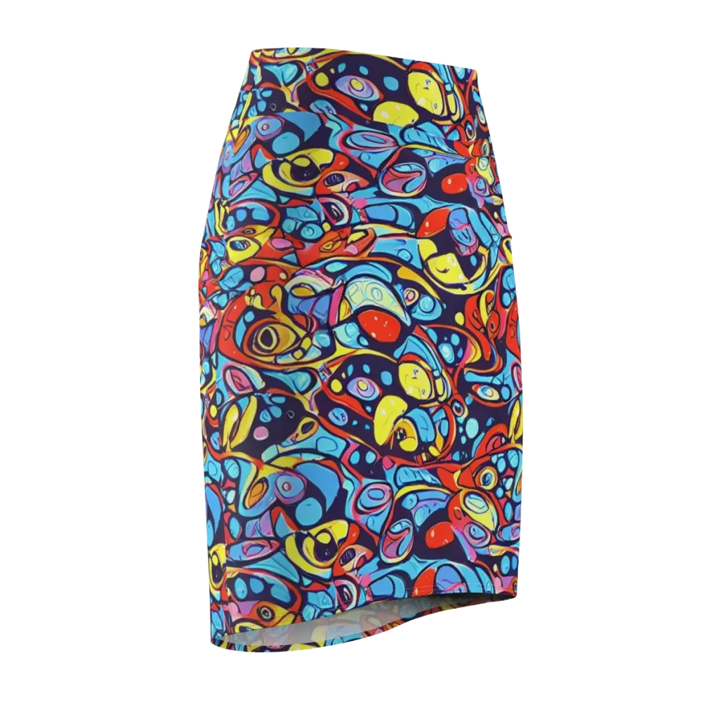 Neon Biomorph on Pencil Skirt — Front Side
