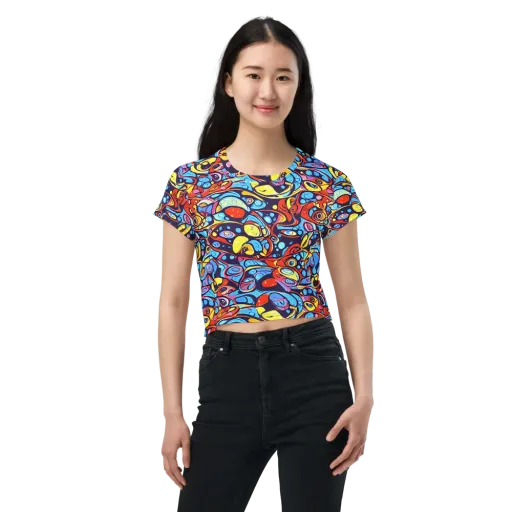 Neon Biomorph on a Crop Tee