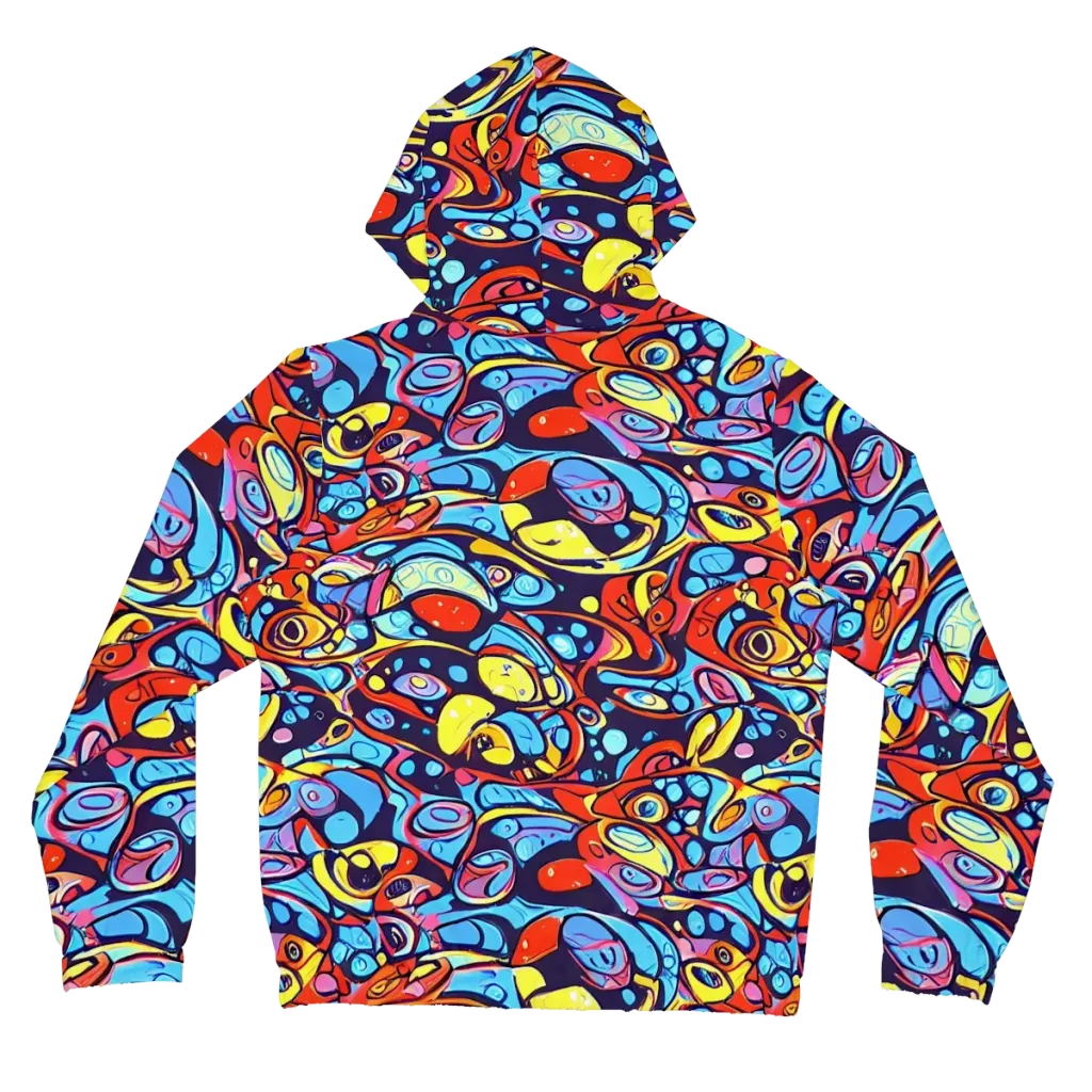 Neon Biomorph on Women's Full-Zip Hoodie — Back