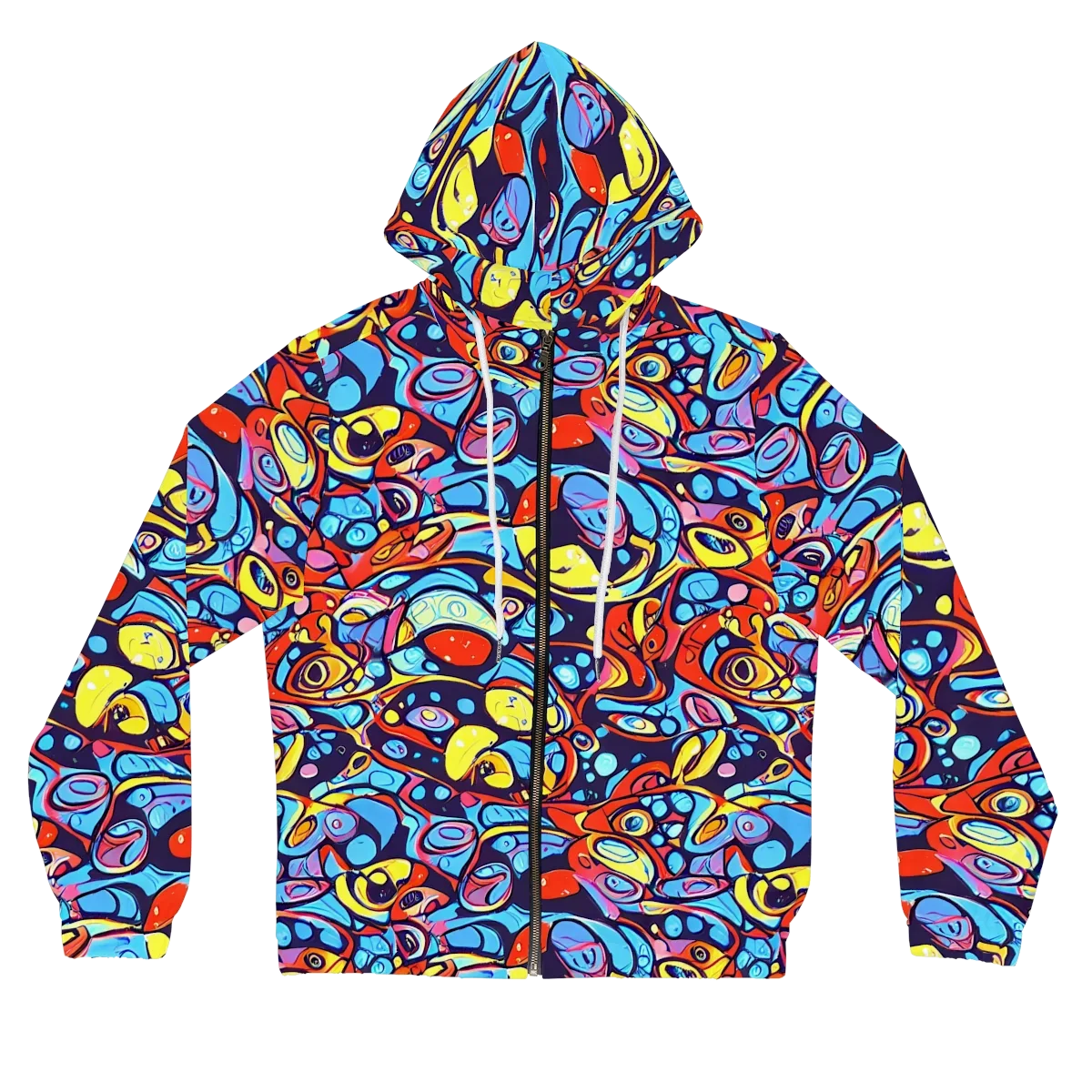 Neon Biomorph on Women's Full-Zip Hoodie — Front