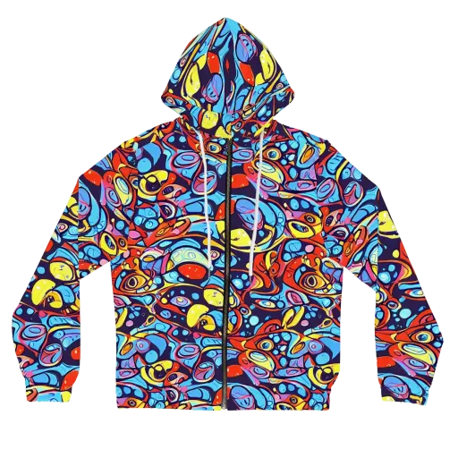 Neon Biomorph on a Women's Full-Zip Hoodie