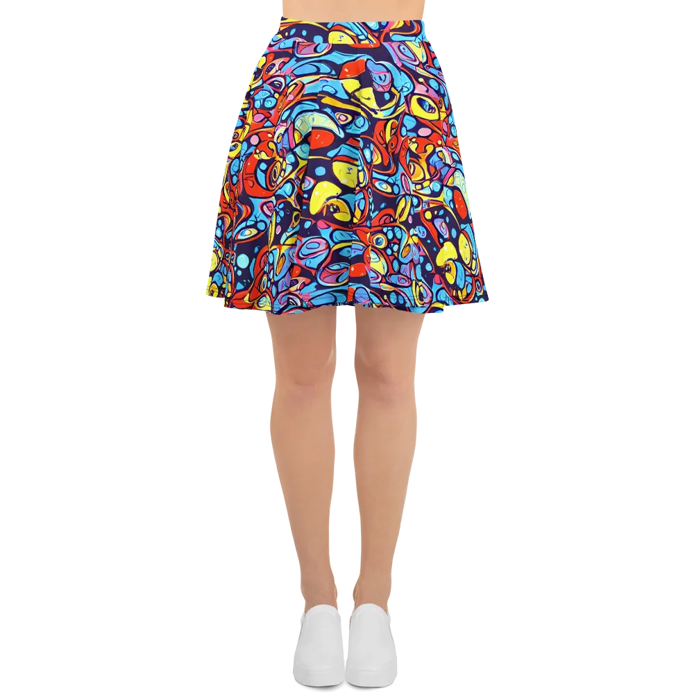 Neon Biomorph on Skater Skirt — Front