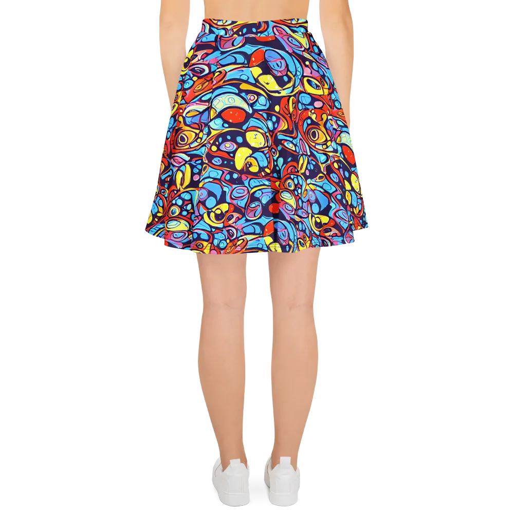Neon Biomorph on Skater Skirt — Back