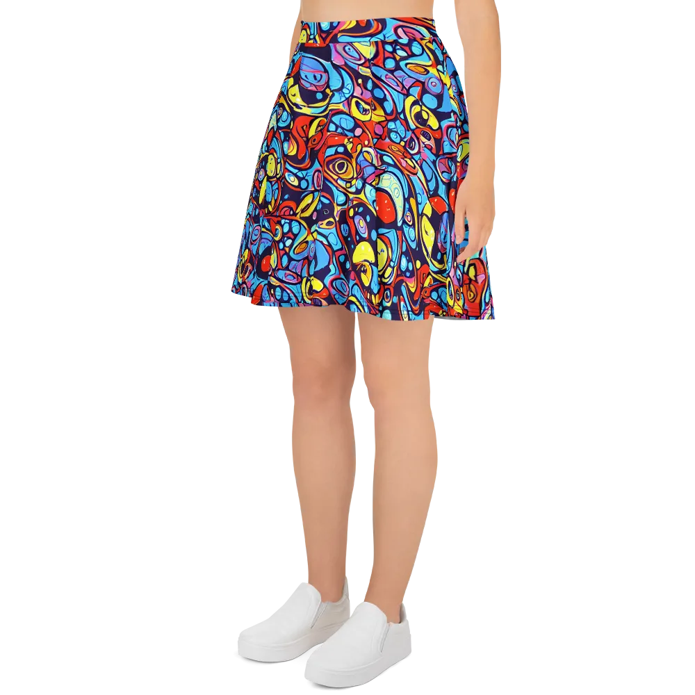 Neon Biomorph on Skater Skirt — Left