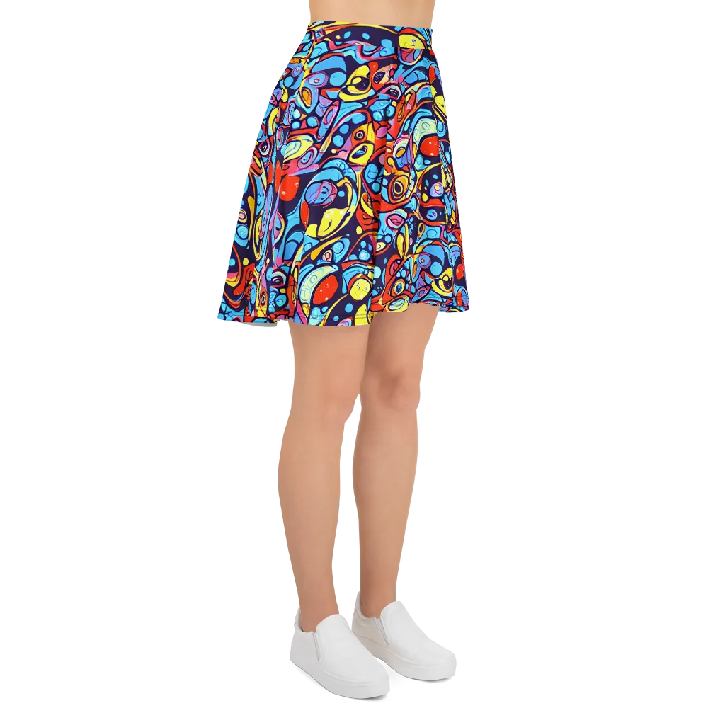 Neon Biomorph on Skater Skirt — Right