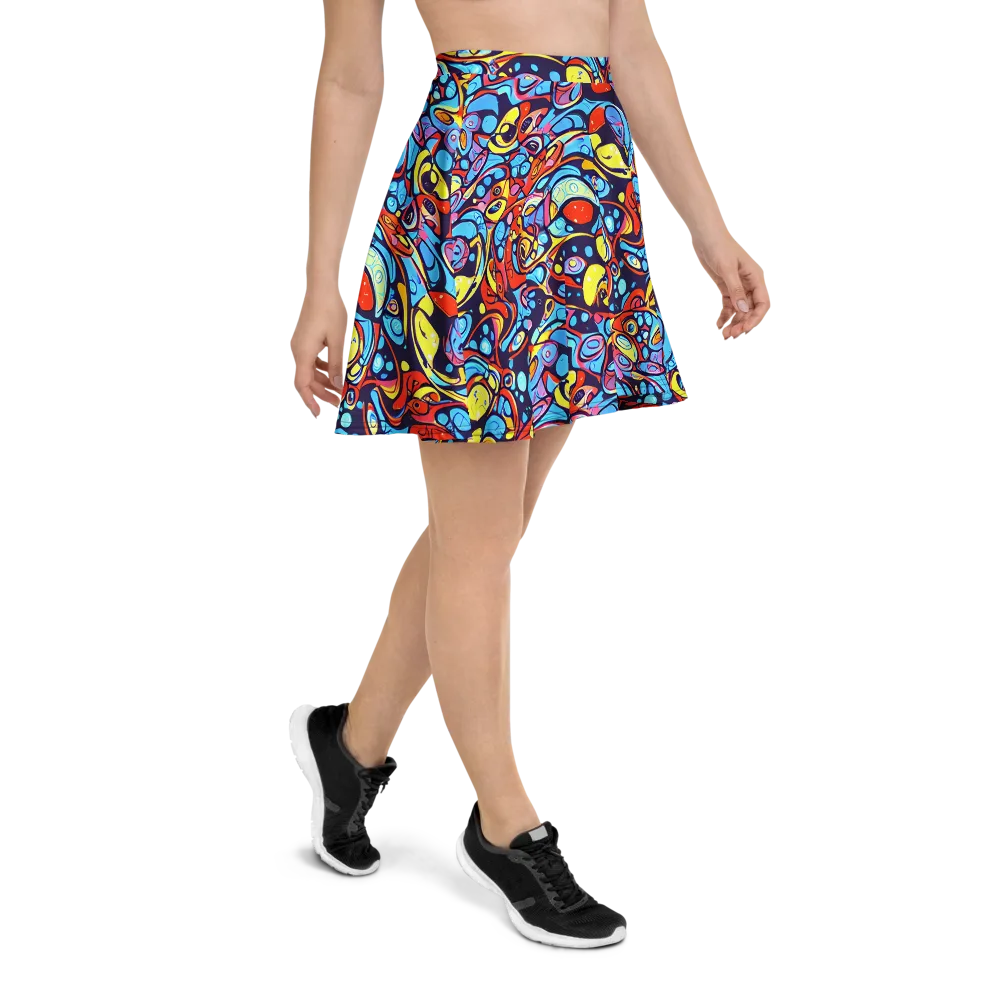 Neon Biomorph on Skater Skirt — Right