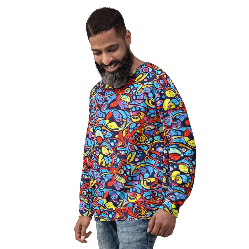 Neon Biomorph on Sweatshirt — Left Front
