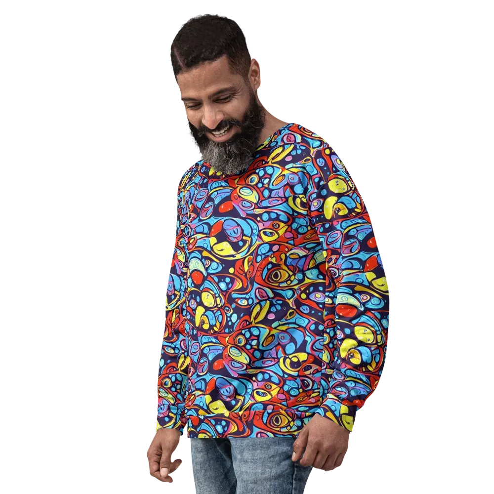 Neon Biomorph on Sweatshirt — Left Front