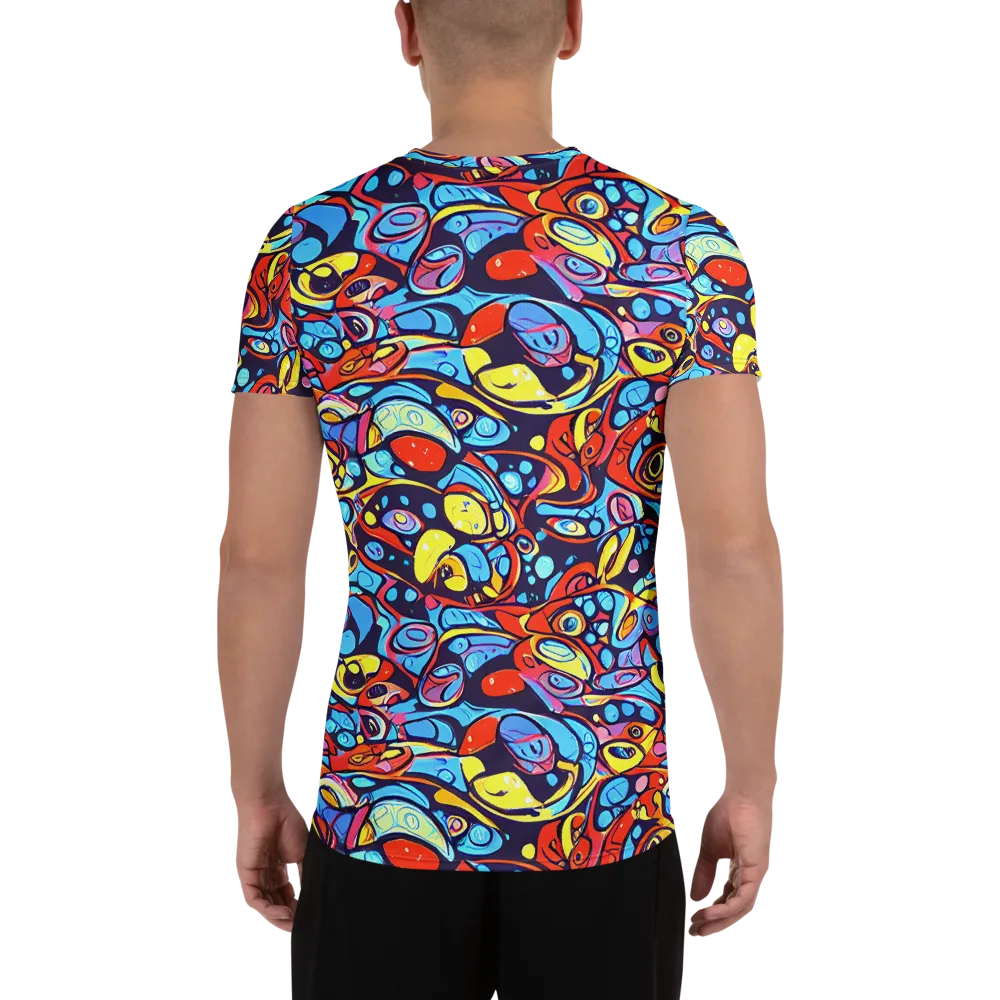 Neon Biomorph on Men's Athletic T-Shirt — Back