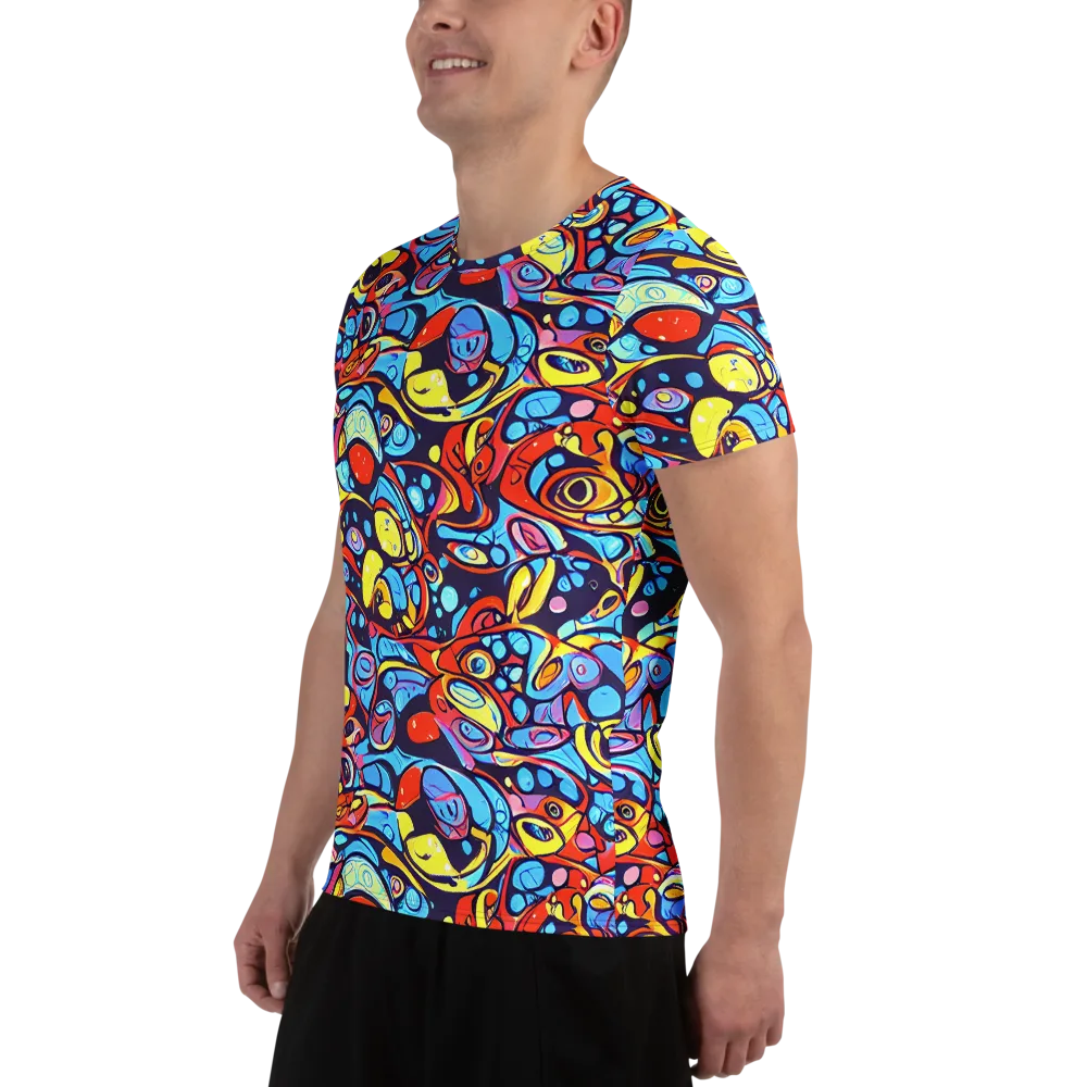 Neon Biomorph on Men's Athletic T-Shirt — Left