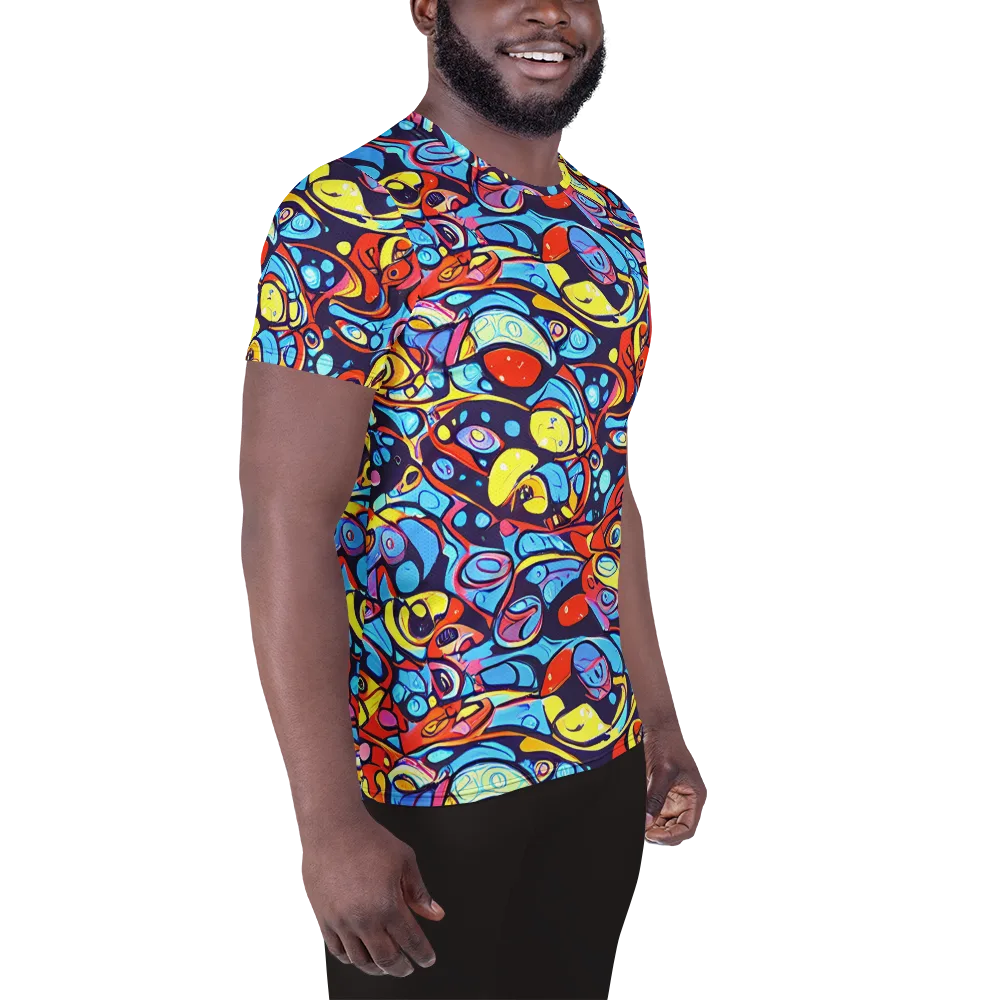 Neon Biomorph on Men's Athletic T-Shirt — Right