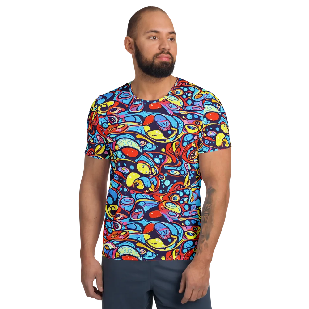 Neon Biomorph on Men's Athletic T-Shirt — Front