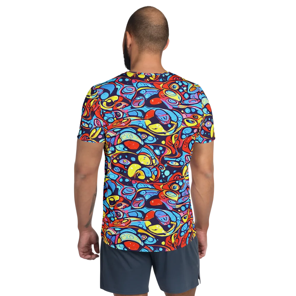 Neon Biomorph on Men's Athletic T-Shirt — Back