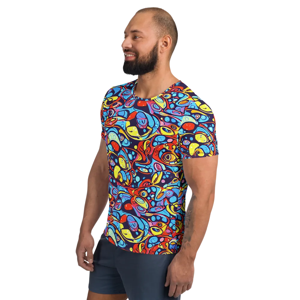Neon Biomorph on Men's Athletic T-Shirt — Left