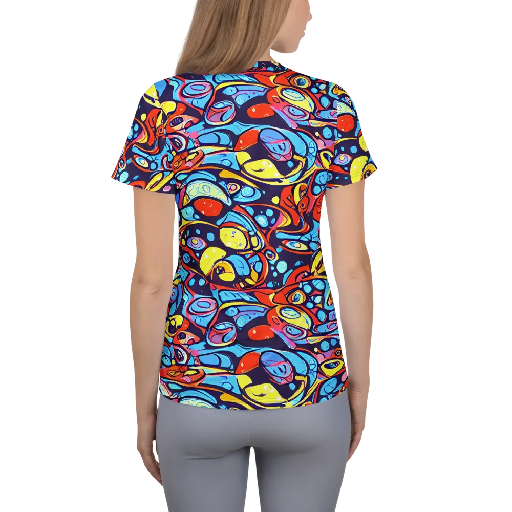 Neon Biomorph on Women's Athletic T-Shirt — Back