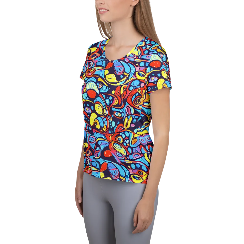Neon Biomorph on Women's Athletic T-Shirt — Left