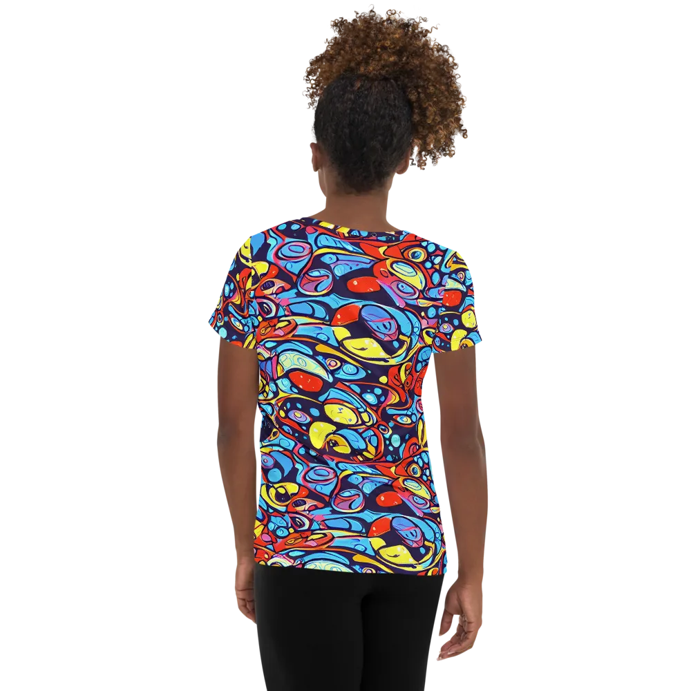 Neon Biomorph on Women's Athletic T-Shirt — Back