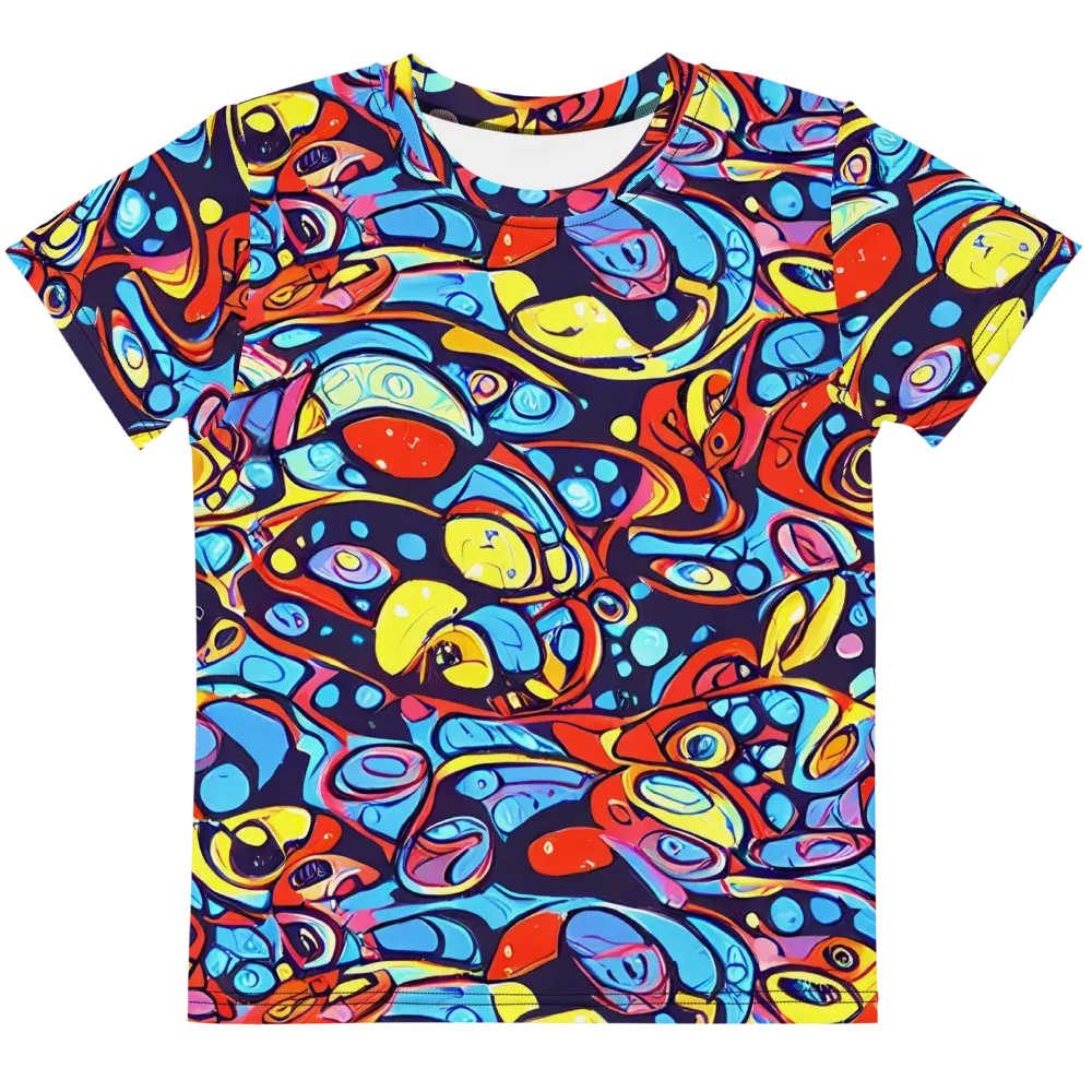 Neon Biomorph on Kids Crew Neck T-Shirt — Front
