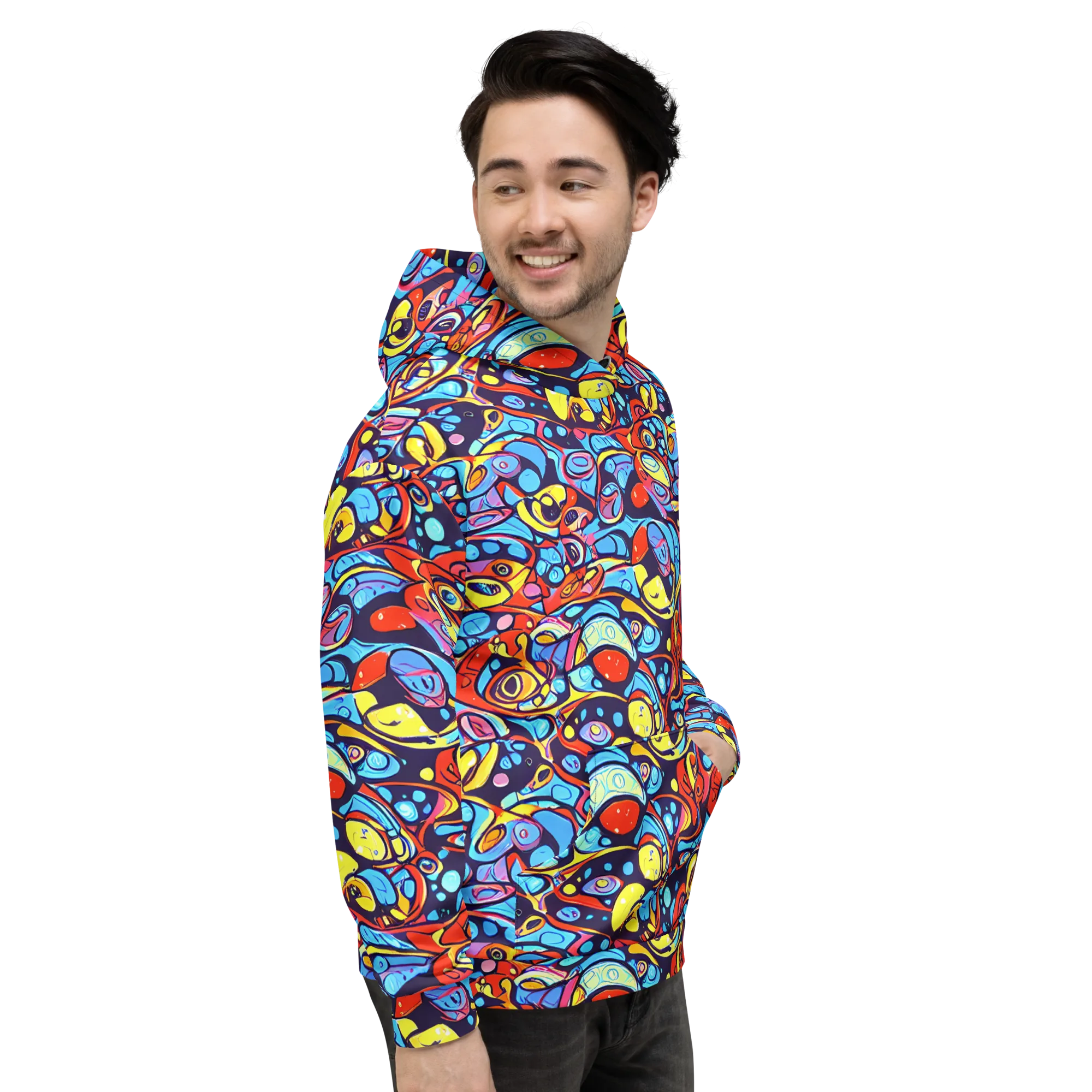 Neon Biomorph on Hoodie — Right