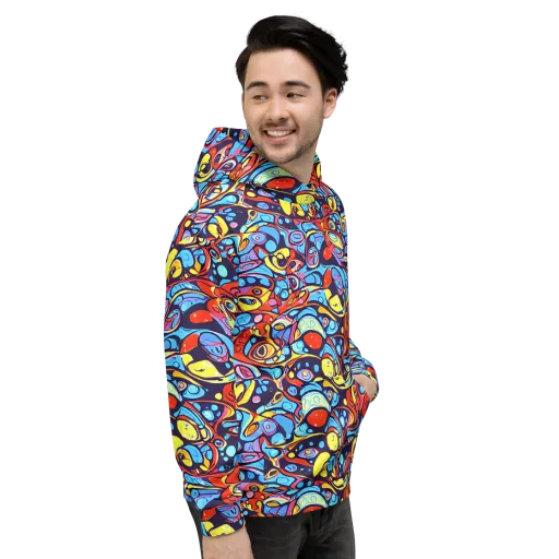 Neon Biomorph on a Hoodie