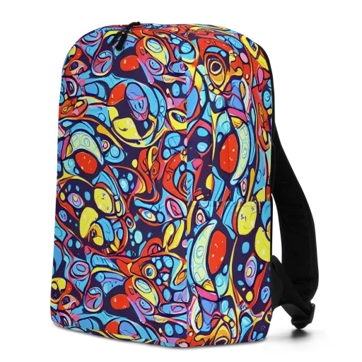 Neon Biomorph on a Minimalist Backpack