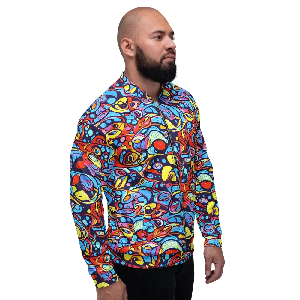 Neon Biomorph on Bomber Jacket — Right