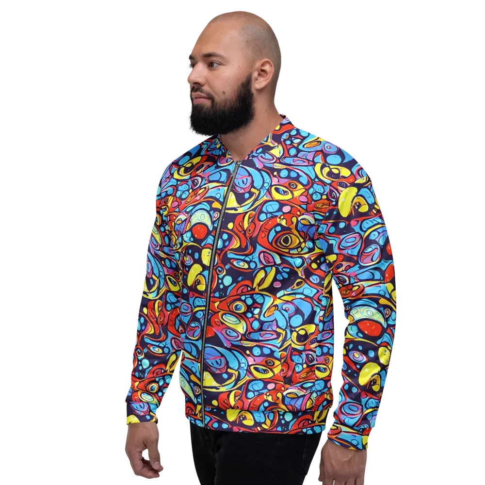Neon Biomorph on Bomber Jacket — Left