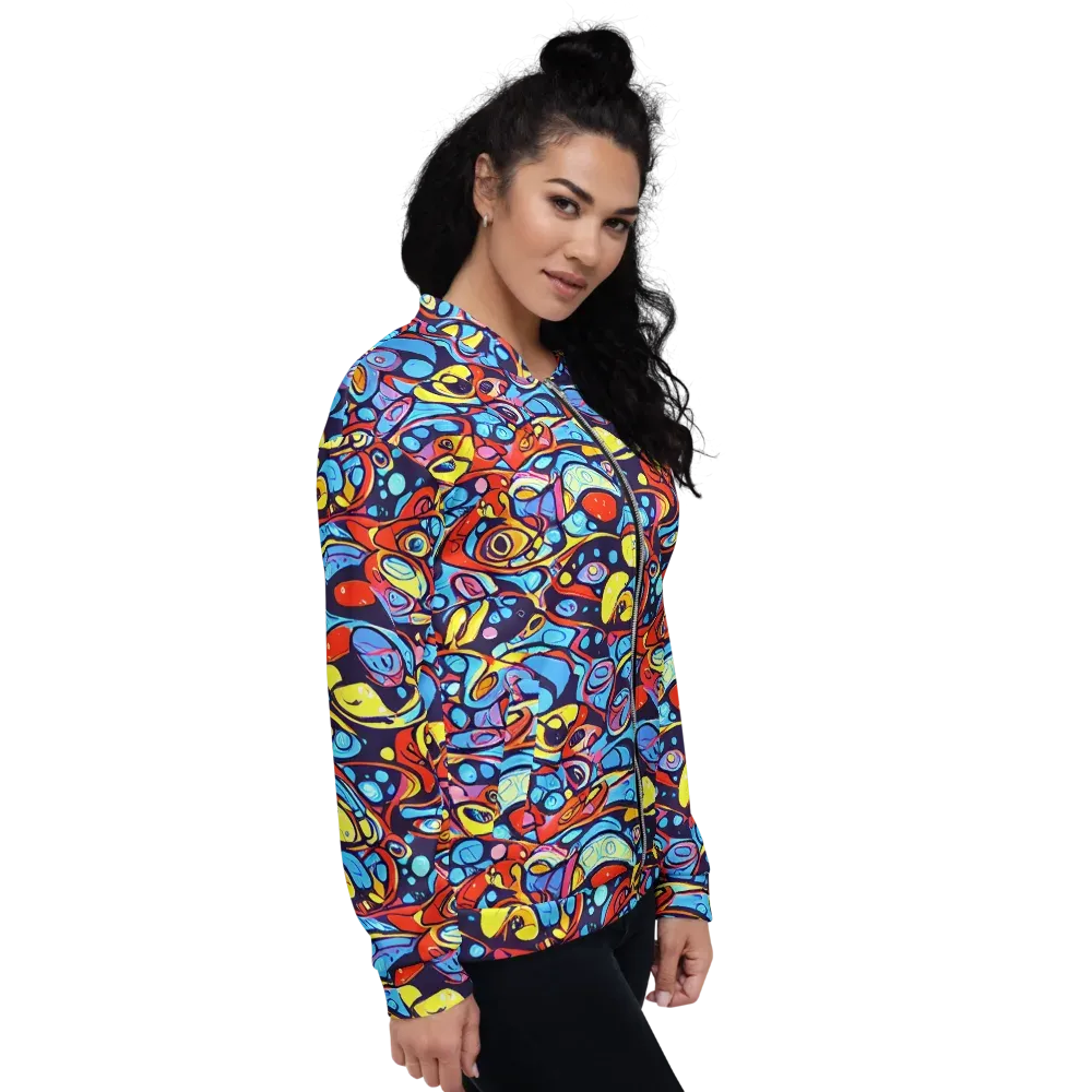 Neon Biomorph on Bomber Jacket — Right