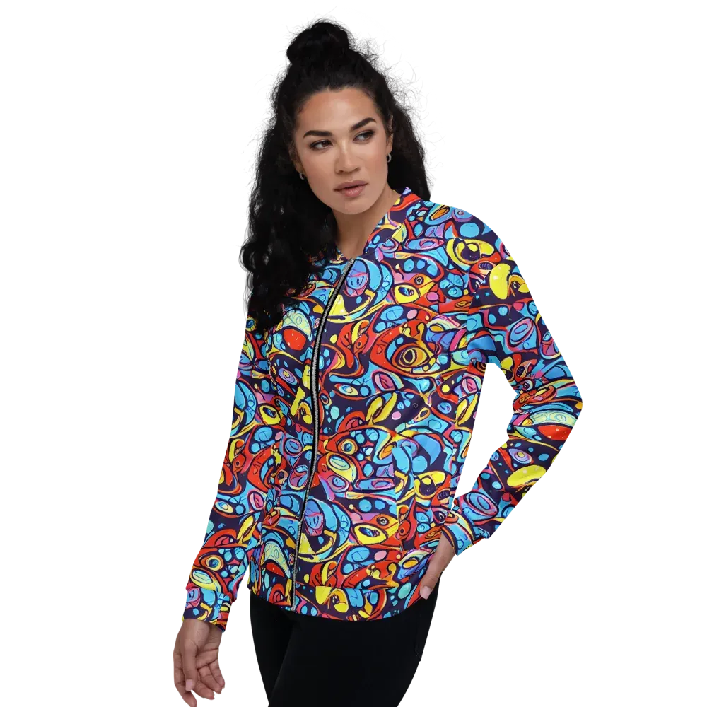 Neon Biomorph on Bomber Jacket — Left