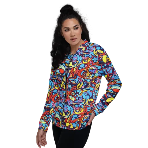 Neon Biomorph on a Bomber Jacket