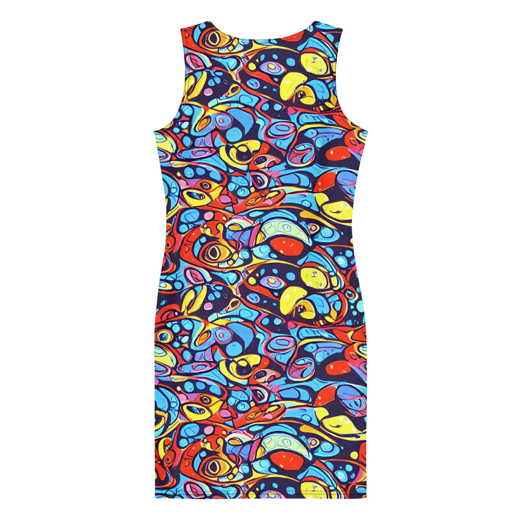 Neon Biomorph on Bodycon Dress — Back