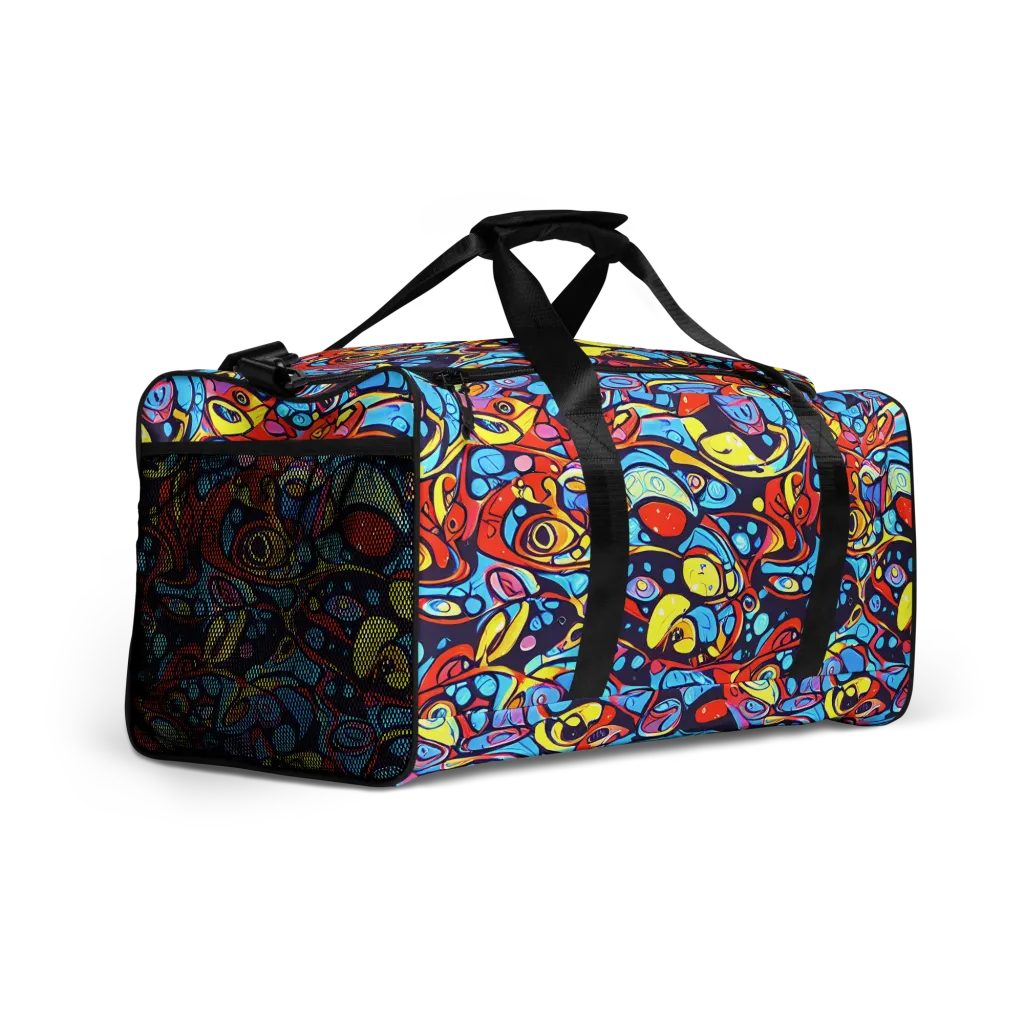 Neon Biomorph on Duffle Bag — Right Front