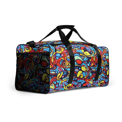 Neon Biomorph on a Duffle Bag