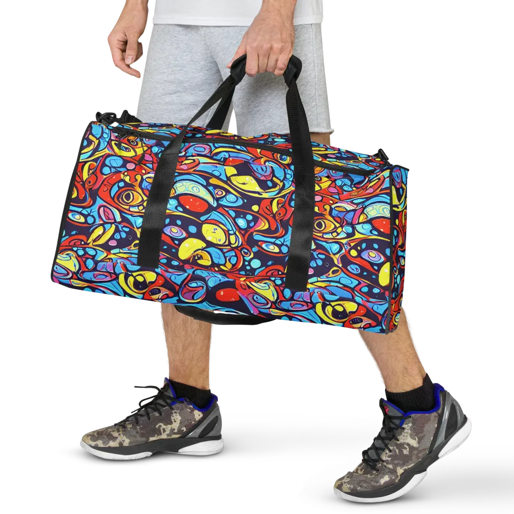 Neon Biomorph on Duffle Bag — Front