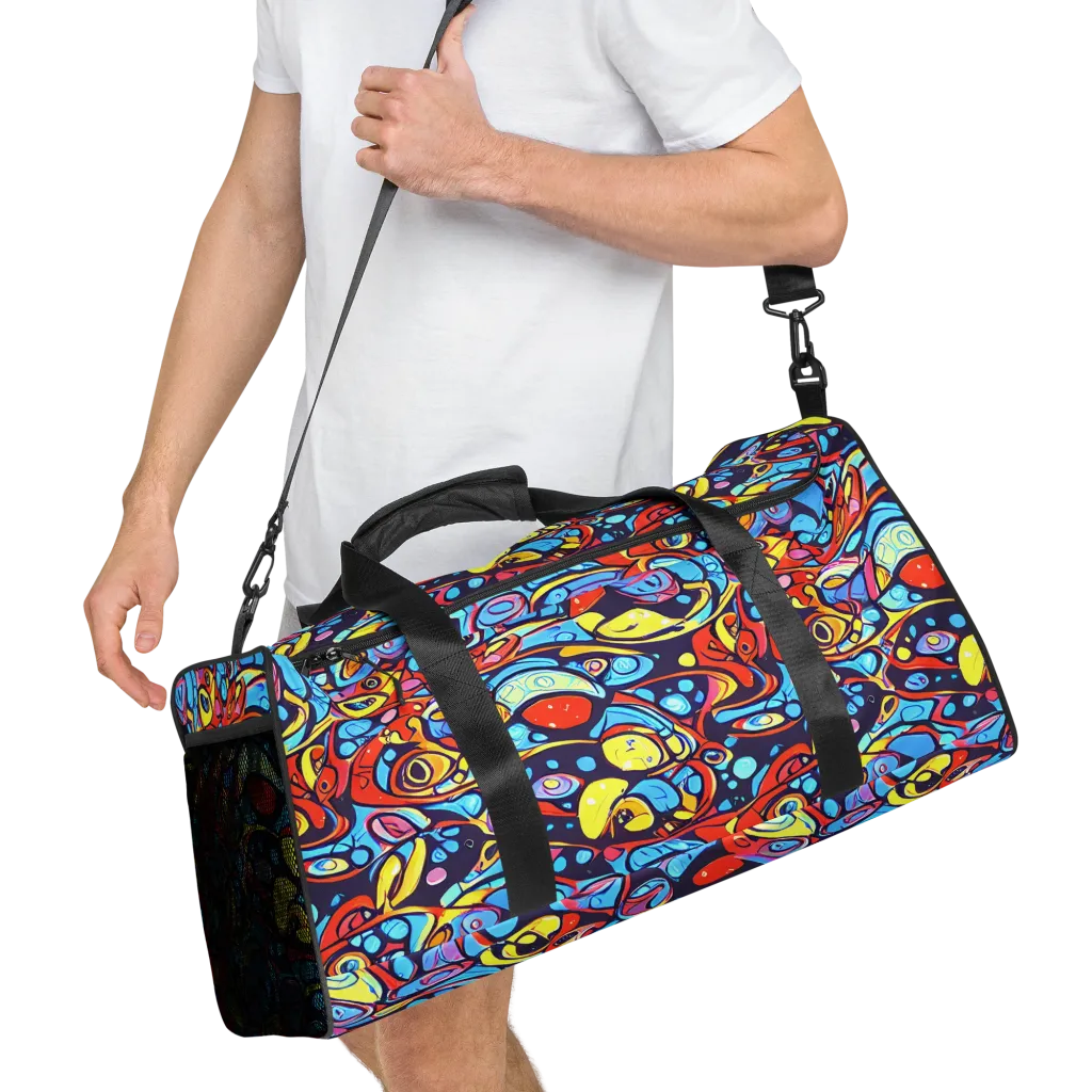 Neon Biomorph on Duffle Bag — Right Front