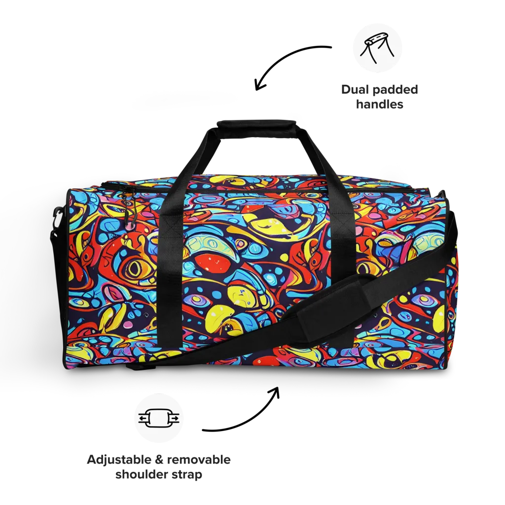 Neon Biomorph on Duffle Bag — Front