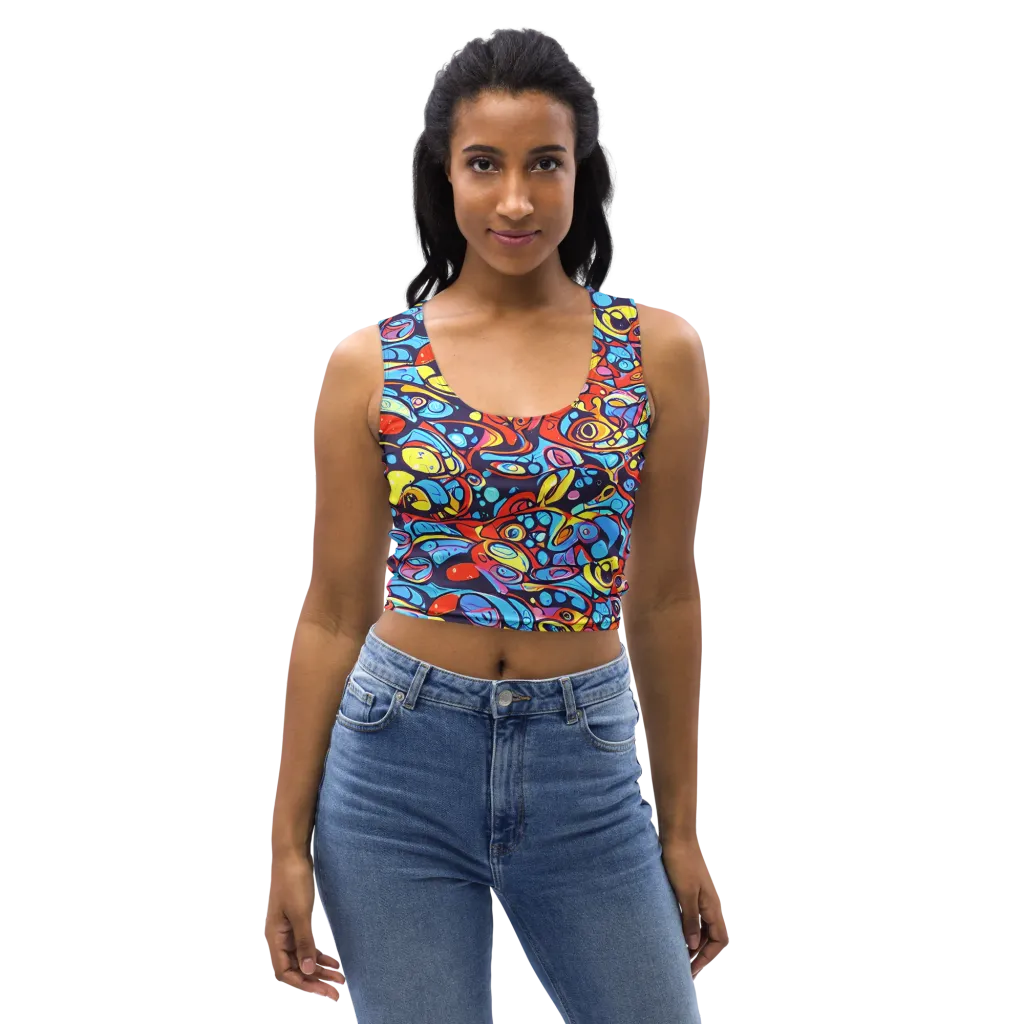 Neon Biomorph on Crop Top — Front